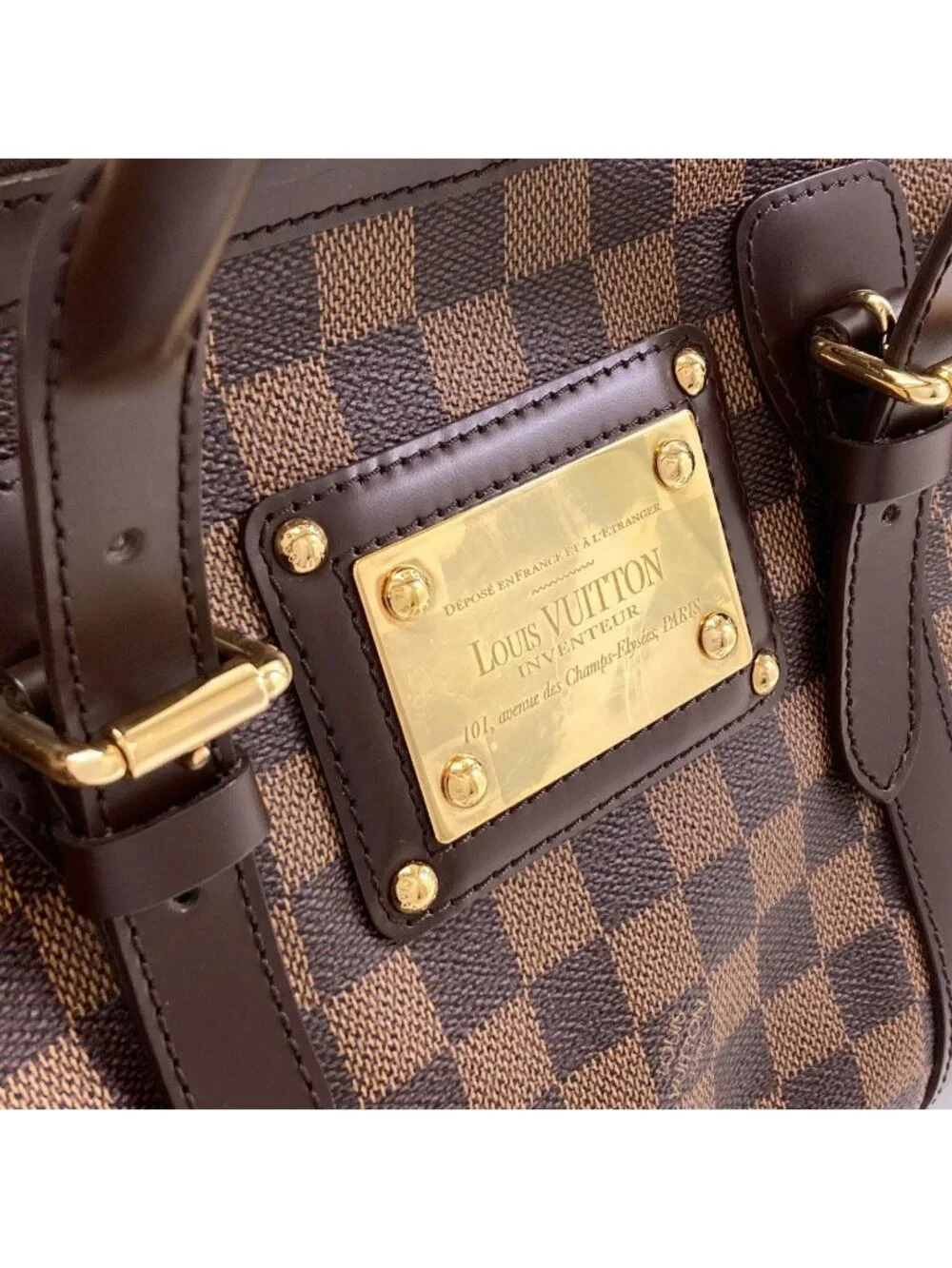 Louis Vuitton Bar Clay Boston Bag Damier Canvas